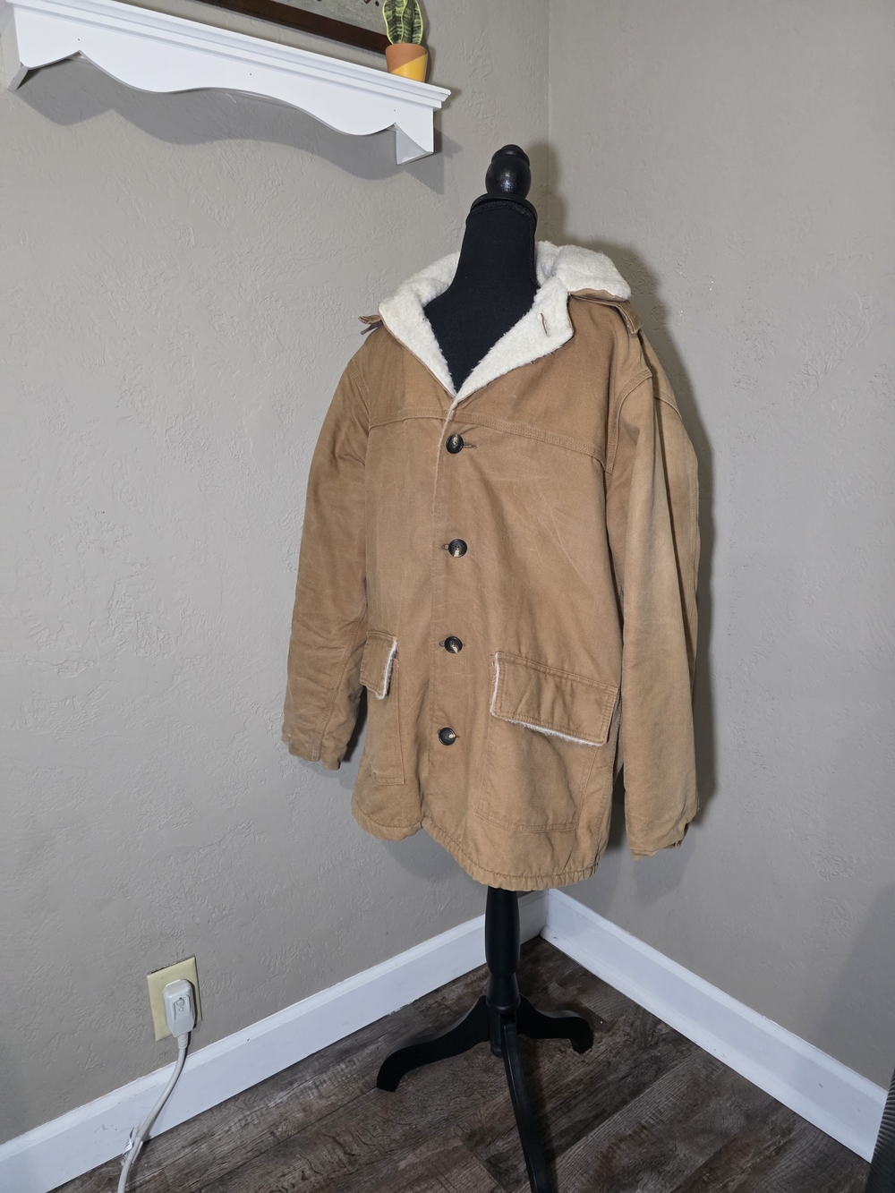 Vintage 70s Carhartt Western Rancher Blanket Lined Coat Size 42 L Sunfaded USA